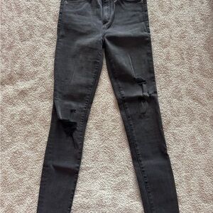 Abercrombie & Fitch Black Distressed Skinny Jeans
